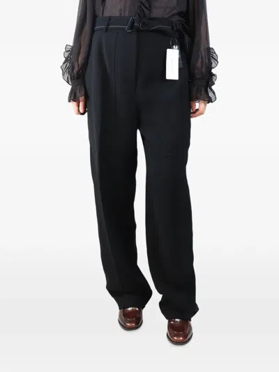 Pre-owned Joseph Belted Twill Trousers In Black