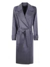 Joseph Belted Wool Coat In Gray
