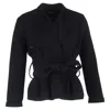 Joseph Belted Wrap Coat In Black Wool In Black