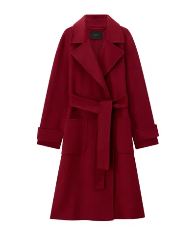 Joseph Womens Mulberry Spencer Belted-waist Wool And Cashmere Coat In Red