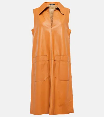 Joseph Nappa Leather Berwick Dress In Caramel