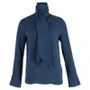 Joseph Bethan Tie-neck Blouse In Blue Silk
