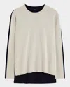 Joseph Bi-color Crewneck Sweater In Quailblack