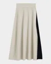 Joseph Bi-color Knit Maxi Skirt In Quailblack