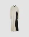 Joseph Bi-colour Knit Dress In Quail/black