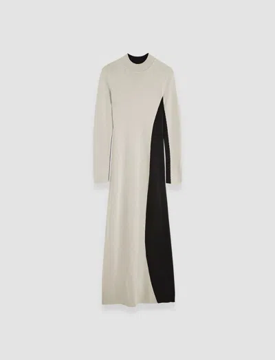 Joseph Bi-colour Knit Dress In Quail/black