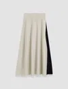 Joseph Bi-color Knit Maxi Skirt In Quail/black