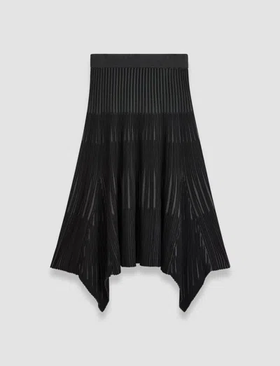 Joseph Bi-colour Ribbed Skirt In Slate/black