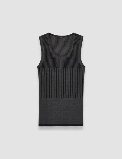 Joseph Bi-colour Ribbed Tank Top In Slate/black