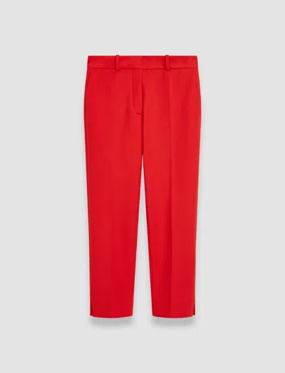 Joseph Bi-stretch Toile Bing Court Trousers In Crimson
