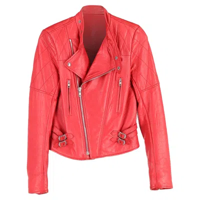 Joseph Biker Jacket In Red Leather