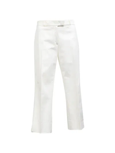 Pre-owned Joseph Bing Court Cotton Trousers In White