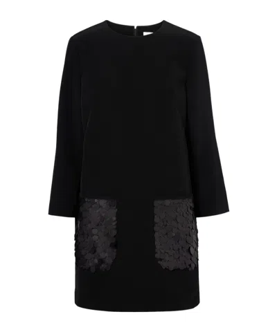 Joseph Bixio Sequined Satin Twill Minidress In Black