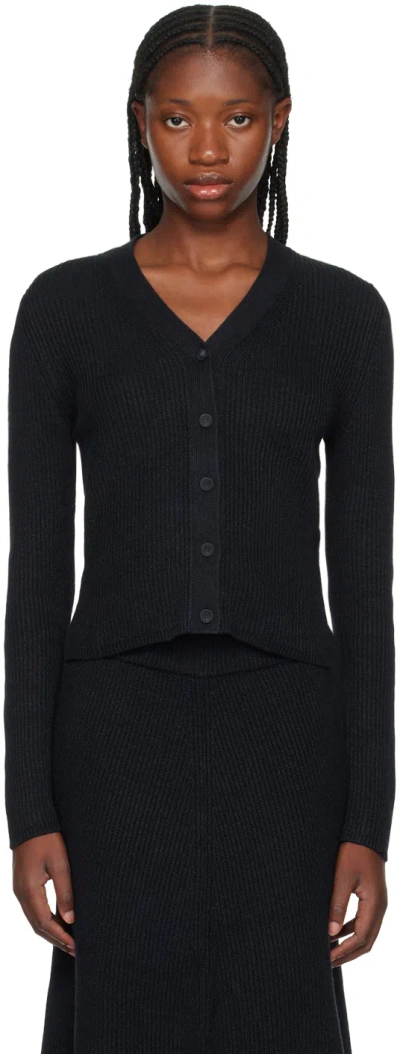 Joseph Black Button Cardigan In 10 Black