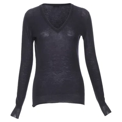 Pre-owned Joseph Black Cashmere Semi Sheer V Neck Sweater