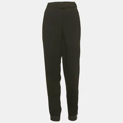Pre-owned Joseph Black Crepe Belted Trousers M