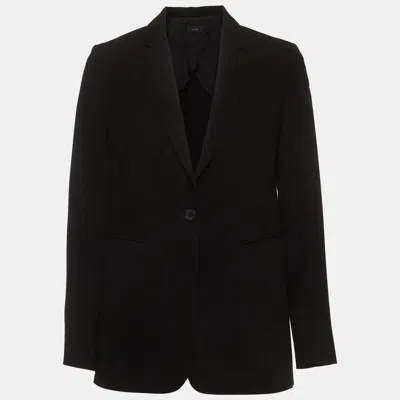 Pre-owned Joseph Black Crepe Single Breasted Lauren Blazer S