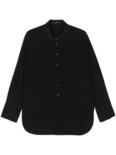 Joseph Black Joe Crepe-de-chine Silk Long-sleeve Shirt