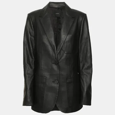 Pre-owned Joseph Black Leather Blazer S