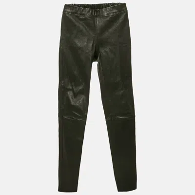 Pre-owned Joseph Black Leather Skinny Pants S