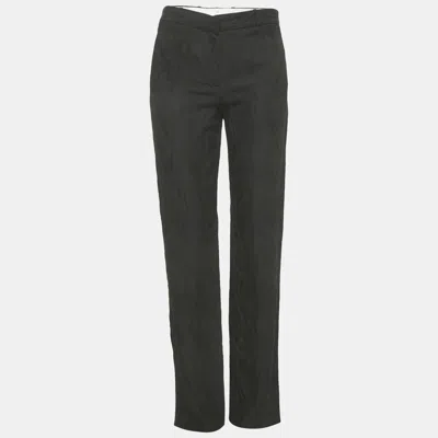 Pre-owned Joseph Black Matt Reptile Jacquard Silk Trousers S