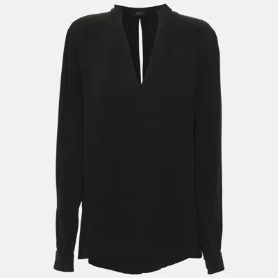 Pre-owned Joseph Black Matt Silk Long Sleeve Blouse M