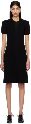 Joseph Black Spread Collar Midi Dress In 0010 Black