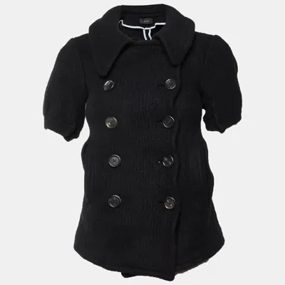 Pre-owned Joseph Black Wool Corduroy Iris Double Breasted Jacket S