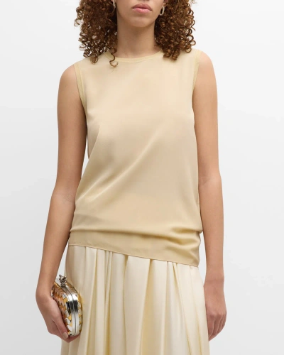 Joseph Bley Sleeveless Crepe De Soie Blouse In Oat