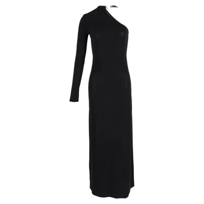 Joseph Bliss One-shoulder Matte Gown In Black Polyester