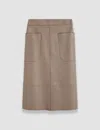 Joseph Womens Blomfield Side-pocket Leather Midi Skirt Escargot In Escargot