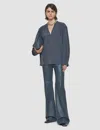 Joseph Blondel Crepe De Chine Silk Blouse In Blue