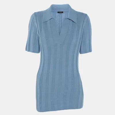 Pre-owned Joseph Blue Rib Knit T-shirt Xs