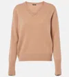 Joseph Light Pure Cashmere V Neck Jumper In Blusher