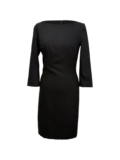 Pre-owned Joseph Boat-neck Midi Dress In Black