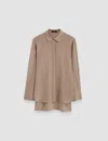 Joseph Miller Crepe De Soie Silk Blouse In Escargot