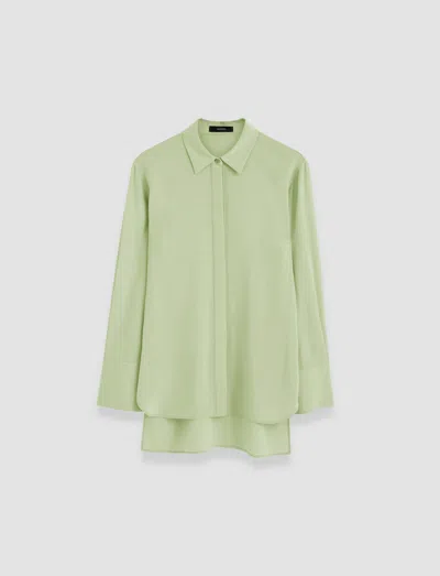 Joseph Bold Crepe De Soie Silk Blouse In Matcha