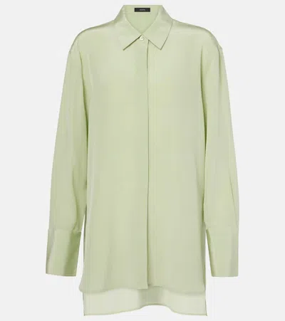 Joseph Bold Silk Crêpe Shirt In Matcha