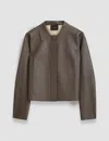 Joseph Bonded Leather Jose Jacket In Carob