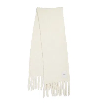 Joseph Bouclé Knit Scarf In Ivory