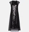 Joseph Boulle Sequined Chiffon Midi Dress In Black