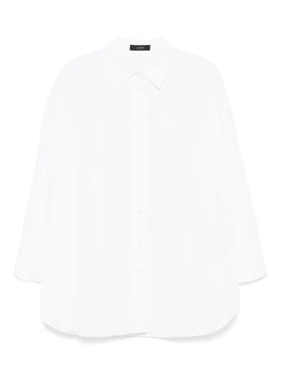 JOSEPH JOSEPH BOX-PLEAT WHITE SHIRT WITH BUTTONED CUFFS