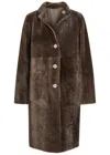Joseph Britanny Reversible Leather And Shearling Coat In Brown