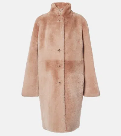 Joseph Britanny Reversible Shearling And Leather Coat In Blusher
