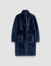 Joseph Britanny Reversible Shearling Coat In Harbour