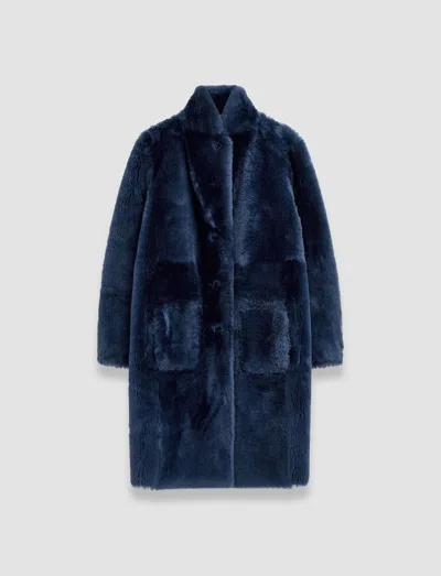 Joseph Britanny Reversible Shearling Coat In Harbour