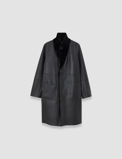 Joseph Britanny Reversible Soft Shearling Coat In Black