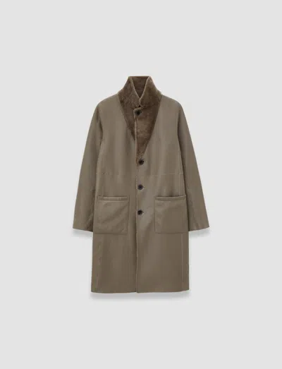 Joseph Britanny Reversible Soft Shearling Coat In Brown