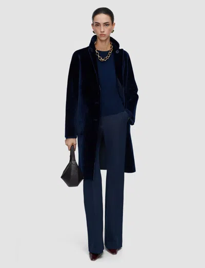 Joseph Britanny Reversible Soft Shearling Jacket In Blue