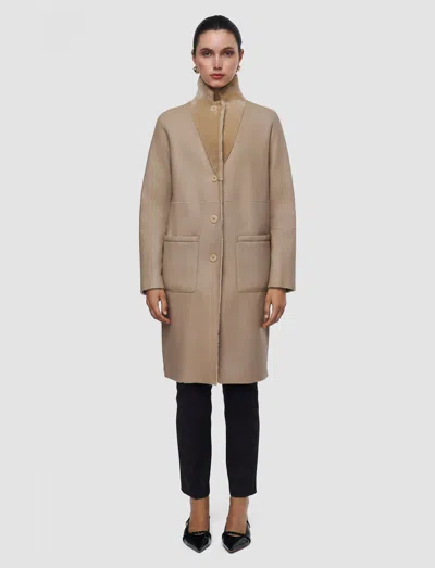 Joseph Britanny Reversible Soft Shearling Jacket In Neutral